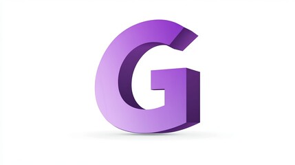 Isolated letter "G" in volume on a white background, a symbol of the alphabet.