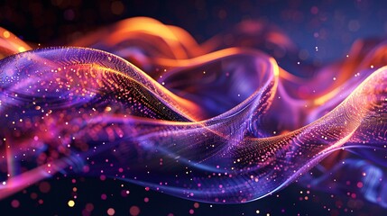 Fototapeta premium Abstract Wavy Pattern with Sparkling Lights