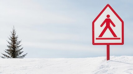 A cautionary sign at a ski resort