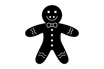 Gingerbread man. Christmas icon. Vector. Holiday winter symbols isolated on white background in flat design. Cartoon colorful illustration.