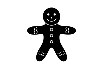 Gingerbread man. Christmas icon. Vector. Holiday winter symbols isolated on white background in flat design. Cartoon colorful illustration.