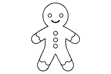 Gingerbread man. Christmas icon. Vector. Holiday winter symbols isolated on white background in flat design. Cartoon colorful illustration.