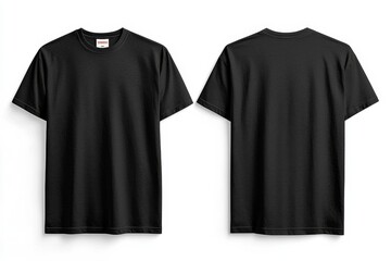 Fototapeta premium Black Tshirt Mockup Front and Back Isolated created with Generative AI