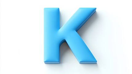 3D letter "K" isolated on white background, alphabetic symbol.