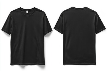 Black Tshirt Mockup Front and Back Isolated created with Generative AI