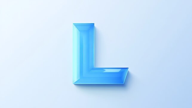 3D letter "L" isolated on white background, alphabetic symbol.