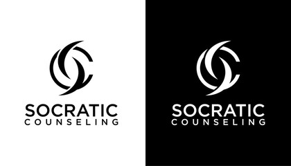 SC Letter Initial Logo Design Template Vector