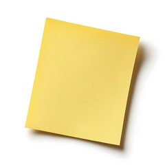 Bright Yellow Sticky Note on White Background