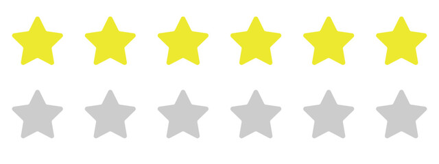 Star yellow icon isolated five stars. Customer feedback concept. Vector