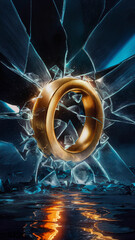 A Golden Ring with a Breaking Glass