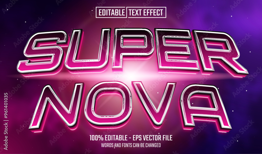Canvas Prints super nova editable text effect