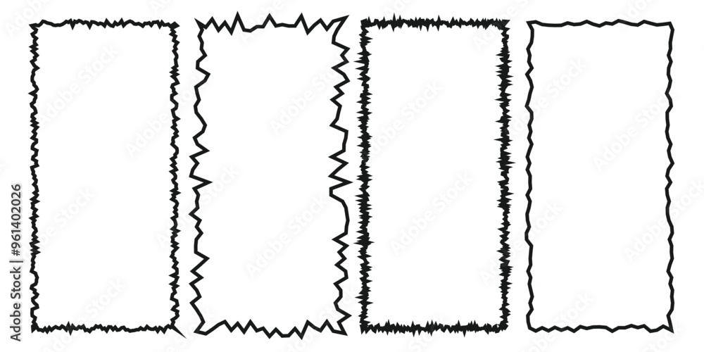 Poster abstract scribble doodle frames set. vector