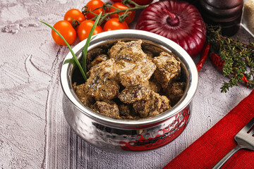 Beef liver with cream sauce