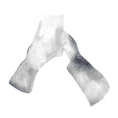 Watercolor illustration icon by hand and abstract device, isolation on a white background