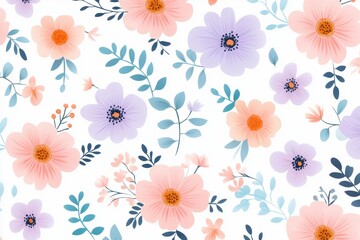 A floral pattern featuring delicate flowers with soft pastel tones