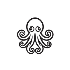 Octopus in cartoon, doodle style . Image for t-shirt, web, mobile apps and ui. Isolated 2d vector illustration in logo, icon, sketch style, Eps 10, black and white. AI Generative