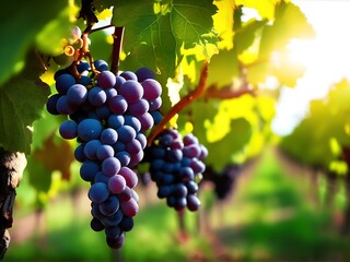 Fototapeta premium Fresh ripe purple red Grapes