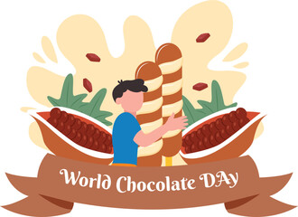 World Chocolate Day Flat Design Illustration