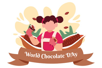 World Chocolate Day Flat Design Illustration