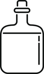 Simple icon of a closed bottle with a cork, perfect for representing concepts related to beverages, chemistry, or containers
