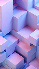 Fototapeta premium Abstract geometric composition featuring a series of rectangular and cubic shapes arranged in a three-dimensional pattern.