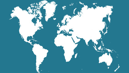 Obraz premium World map. Blue modern vector map. Silhouette map.