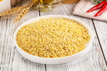 Italian raw dry pasta risoni