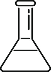 Simple line art icon of a chemical flask, commonly used in laboratories for experiments