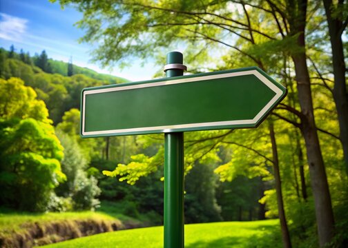 Hand-hewn wooden signpost stands tall amidst the whispering trees, beckoning passersby to explore the nearby trails and