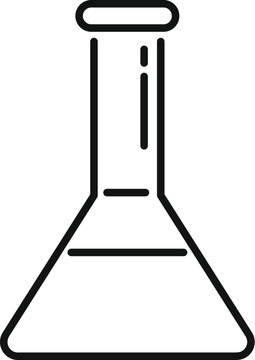 recommend clip art: Simple line art icon of a chemical flask, commonly used in laboratories for experiments