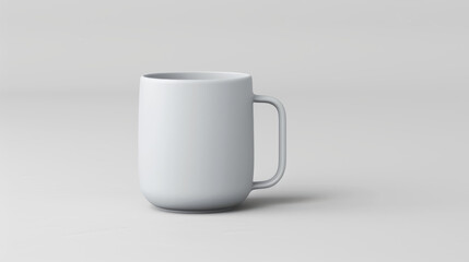 Obraz premium A sleek mug mockup displayed against a light gray backdrop, perfect for showcasing your creative designs in a professional manner.
