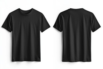 Black Tshirt Mockup Front and Back Isolated created with Generative AI