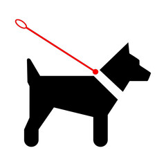 Dog on a leash icon.