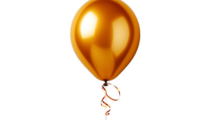 Naklejka premium beautiful golden party decor balloon, studio view, isolated on transparent background.