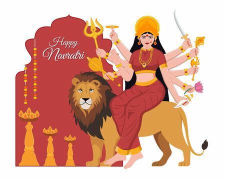 9 avatars of goddess durga happy navratri festival indian hindu goddess durga