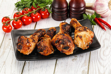 Hot and tasty chicken drumstick barbecue