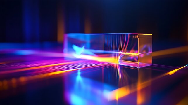Hologram Simulation Visualizing the Double Slit Experiment in Quantum Physics  A futuristic conceptual image showcasing the interference pattern and wave particle duality of light in a technological