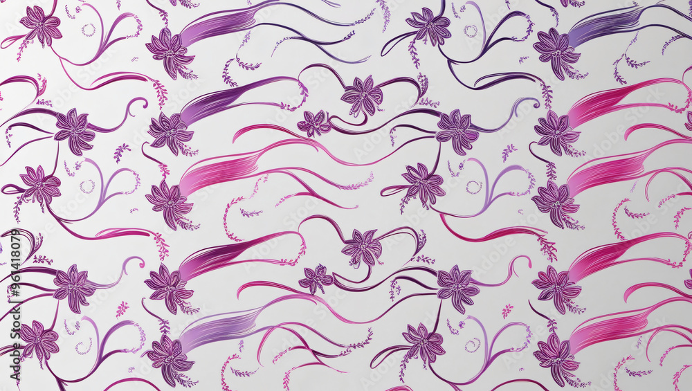 Sticker seamless floral background