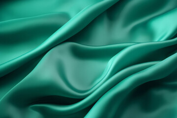 Obraz premium Processed collage of emerald green silk surface texture. Background for banner, backdrop