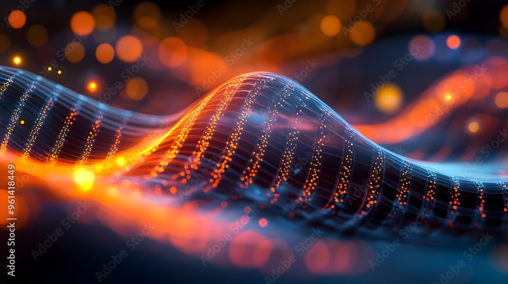 Aufkleber holographic visualization depicting the wave particle duality of electrons a fundamental concept in 