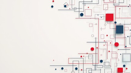 Abstract Geometric Background with Red and Blue Shapes