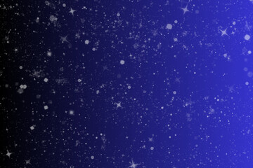 Night starry sky, blue shining space. Abstract background with stars, cosmos. Vector illustration for banner, brochure, web design