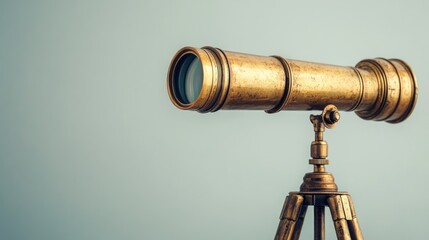 A vintage telescope mounted on a tripod, designed for observing distant objects.
