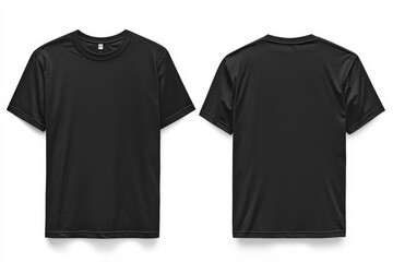 Black Tshirt Mockup Front and Back Isolated created with Generative AI