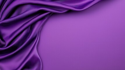 Fototapeta premium Purple Silk Fabric Drape with Copy Space