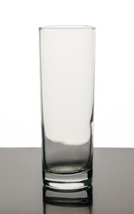 Front view of empty rocks glass