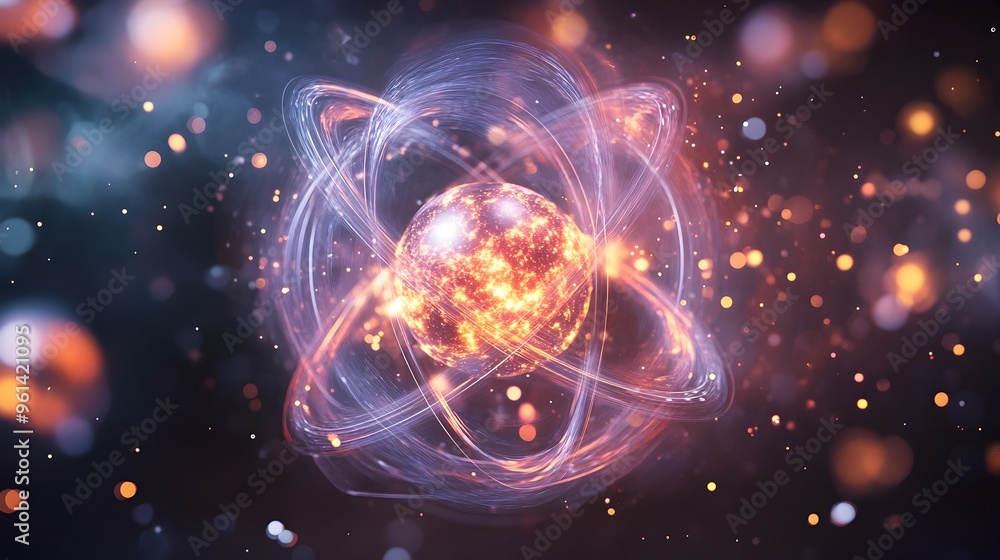 Poster holographic visualization of a view inside atomic nuclei and the intricate structures of subatomic p