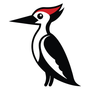 recommend clip art: Solid color Ivory-billed woodpecker animal vector design