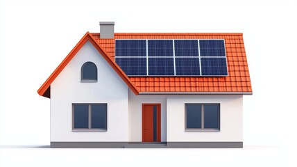 A modern house featuring solar panels on the roof, showcasing sustainable energy practices and contemporary design.