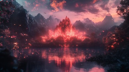 Fototapeta premium Immerse yourself in breathtaking 3D visuals with this high-resolution wallpaper designed to elevate the aesthetics of your PC or monitor. 